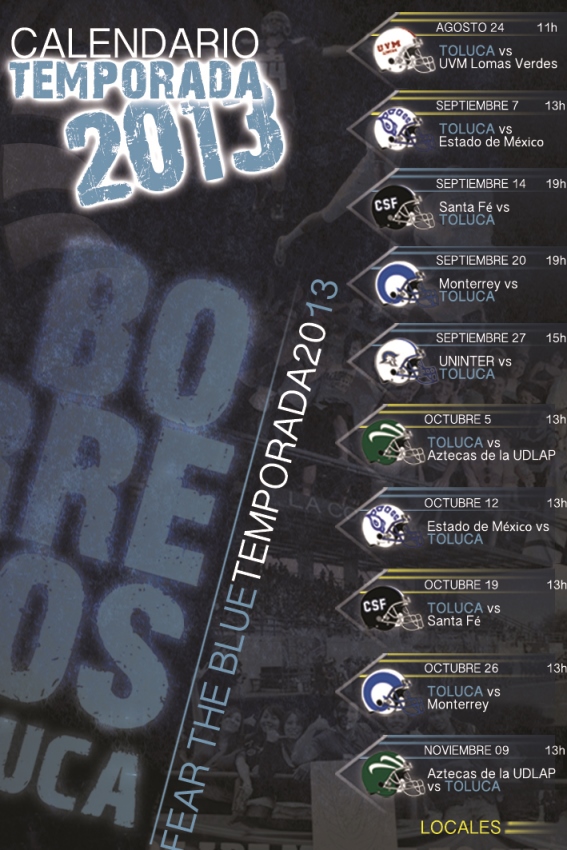 Calendario Borregos Toluca 2013